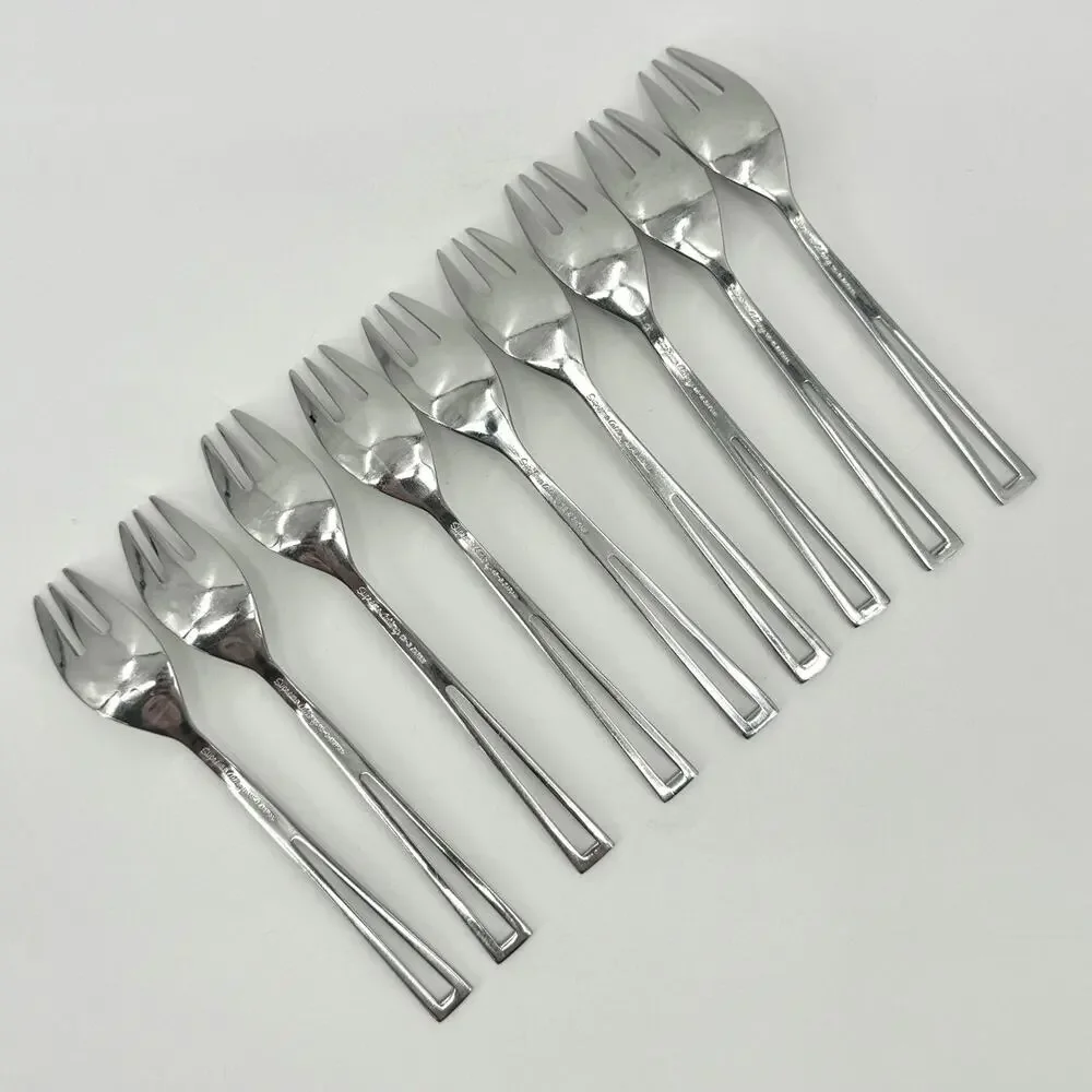 Supreme Cutlery Aperto Stainless Steel Salad Forks Set Of 9 Japan 6 1/4 inch